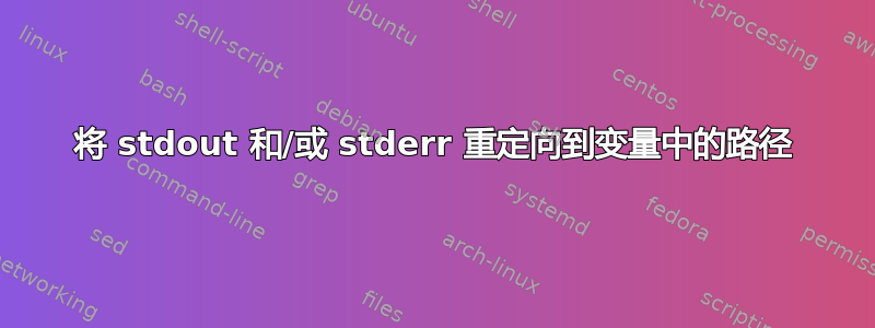 将 stdout 和/或 stderr 重定向到变量中的路径