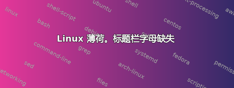 Linux 薄荷。标题栏字母缺失