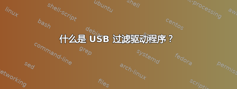 什么是 USB 过滤驱动程序？