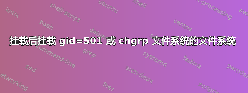 挂载后挂载 gid=501 或 chgrp 文件系统的文件系统