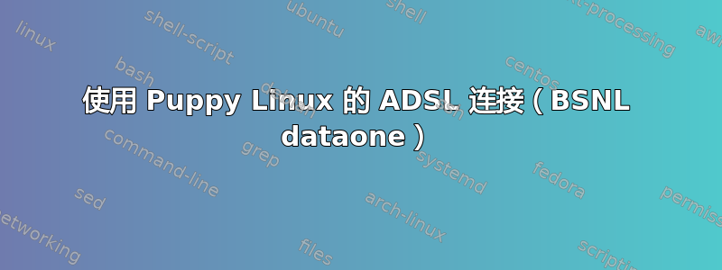 使用 Puppy Linux 的 ADSL 连接（BSNL dataone）