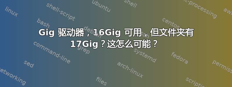 20 Gig 驱动器，16Gig 可用，但文件夹有 17Gig？这怎么可能？