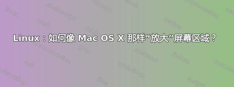 Linux：如何像 Mac OS X 那样“放大”屏幕区域？