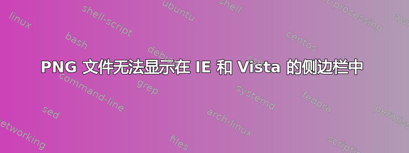 PNG 文件无法显示在 IE 和 Vista 的侧边栏中