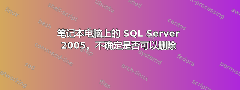 笔记本电脑上的 SQL Server 2005。不确定是否可以删除