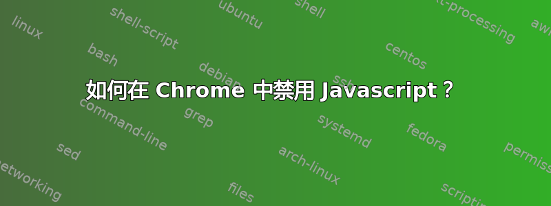 如何在 Chrome 中禁用 Javascript？