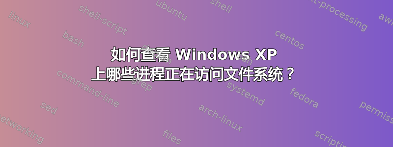 如何查看 Windows XP 上哪些进程正在访问文件系统？