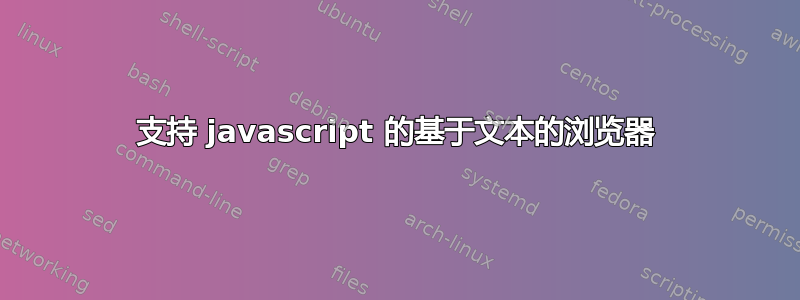 支持 javascript 的基于文本的浏览器