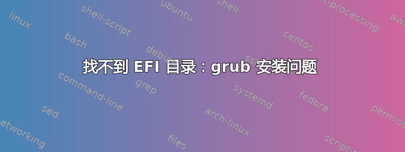 找不到 EFI 目录：grub 安装问题