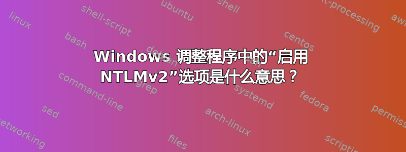 Windows 调整程序中的“启用 NTLMv2”选项是什么意思？