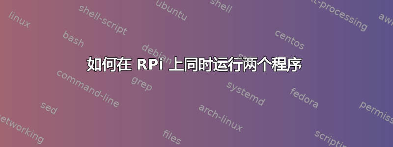 如何在 RPi 上同时运行两个程序