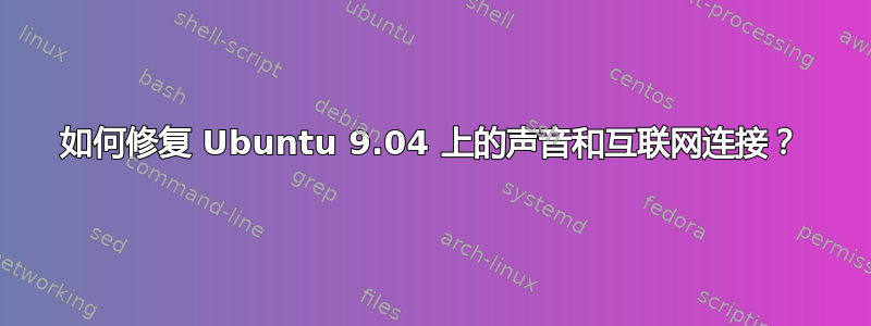 如何修复 Ubuntu 9.04 上的声音和互联网连接？