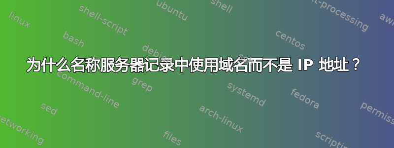 为什么名称服务器记录中使用域名而不是 IP 地址？