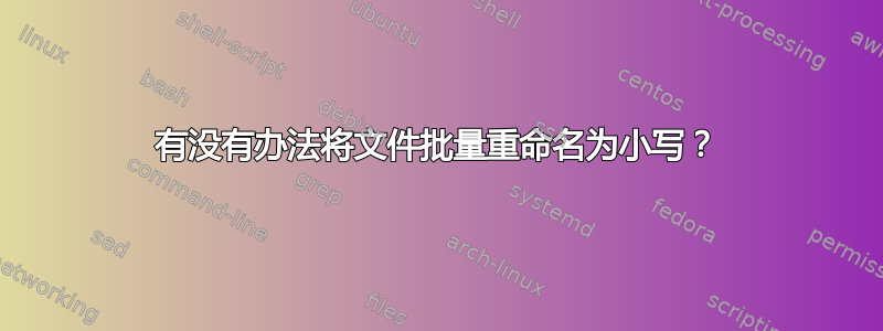 有没有办法将文件批量重命名为小写？