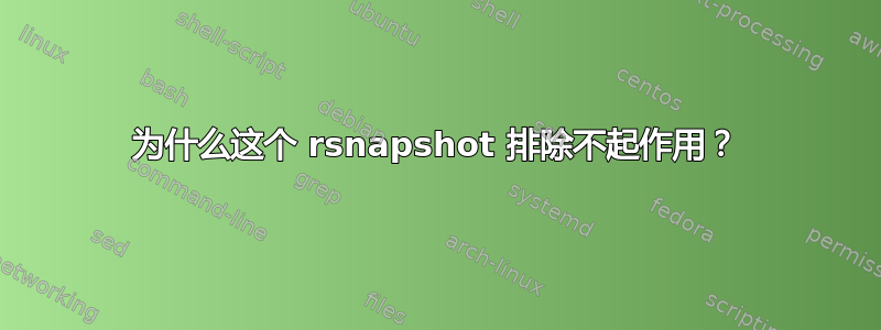 为什么这个 rsnapshot 排除不起作用？