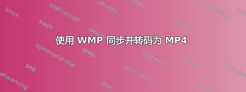 使用 WMP 同步并转码为 MP4