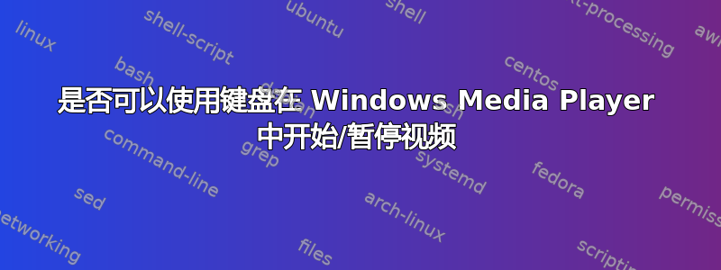 是否可以使用键盘在 Windows Media Player 中开始/暂停视频