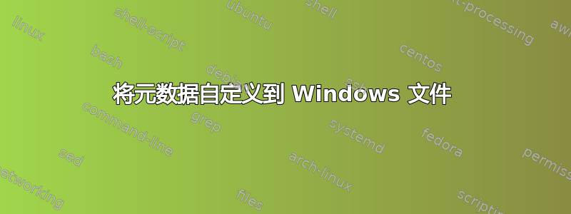 将元数据自定义到 Windows 文件