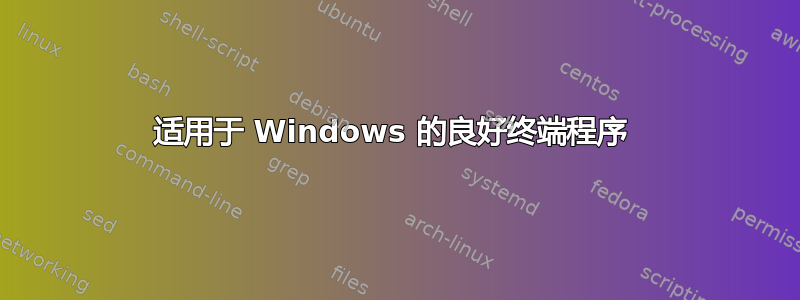 适用于 Windows 的良好终端程序 