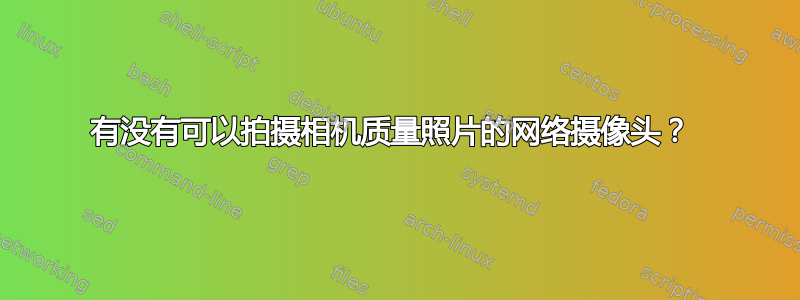 有没有可以拍摄相机质量照片的网络摄像头？ 