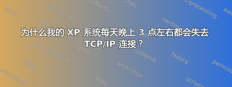 为什么我的 XP 系统每天晚上 3 点左右都会失去 TCP/IP 连接？