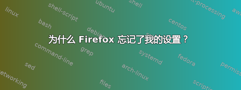 为什么 Firefox 忘记了我的设置？