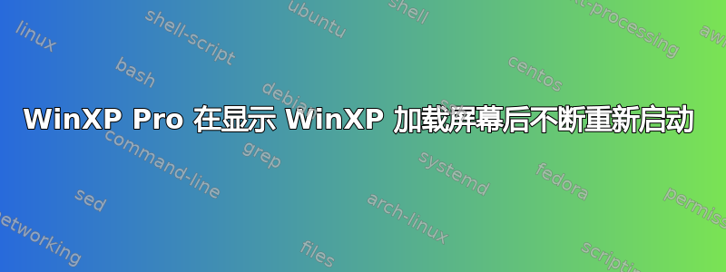 WinXP Pro 在显示 WinXP 加载屏幕后不断重新启动