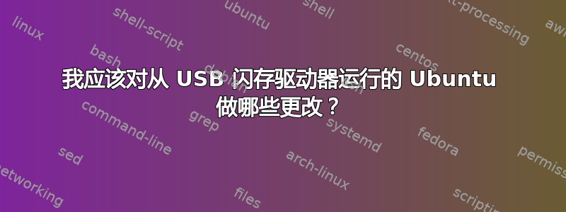 我应该对从 USB 闪存驱动器运行的 Ubuntu 做哪些更改？