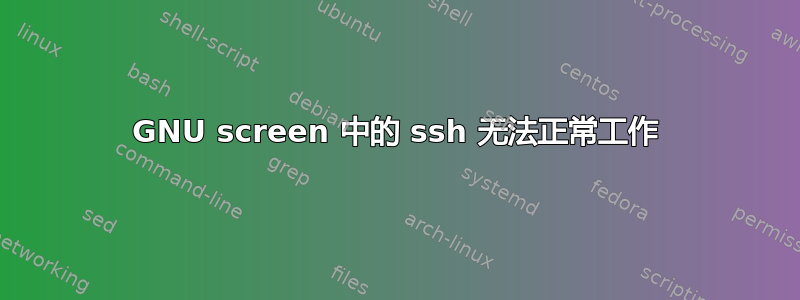 GNU screen 中的 ssh 无法正常工作