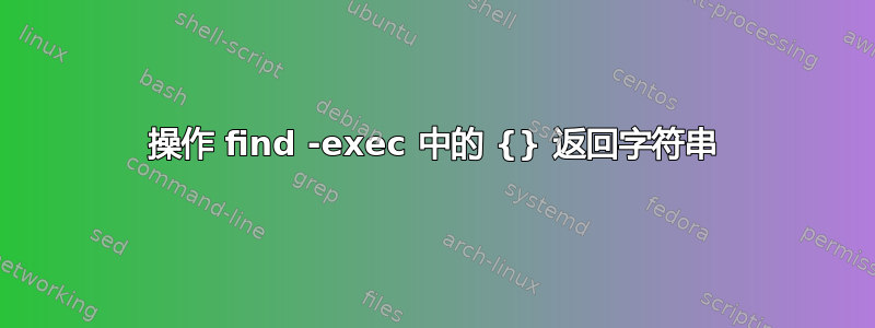 操作 find -exec 中的 {} 返回字符串