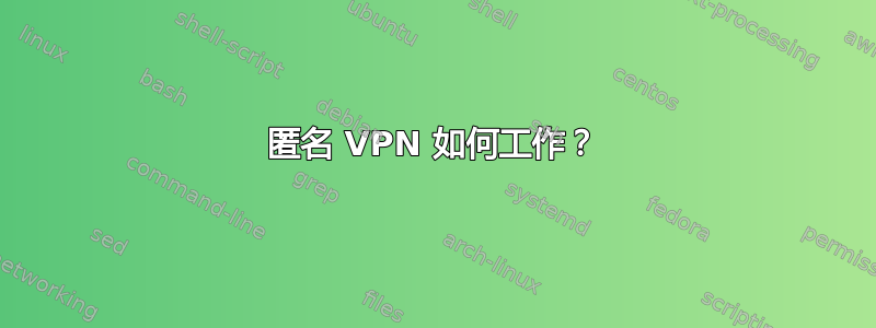 匿名 VPN 如何工作？