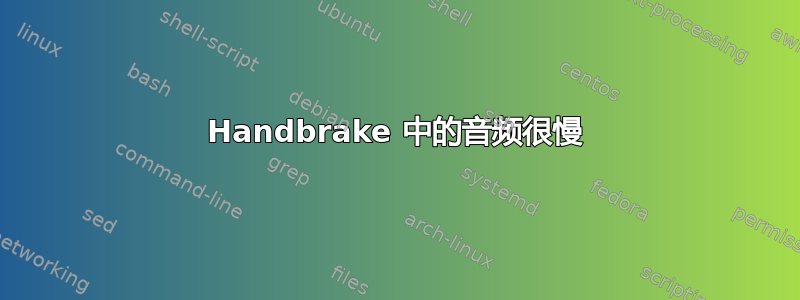 Handbrake 中的音频很慢