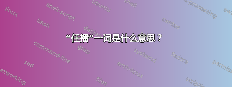 “任播”一词是什么意思？