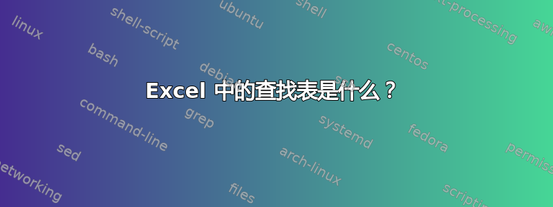 Excel 中的查找表是什么？