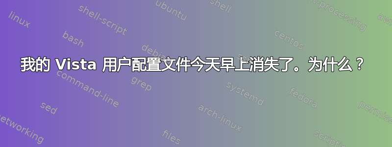 我的 Vista 用户配置文件今天早上消失了。为什么？