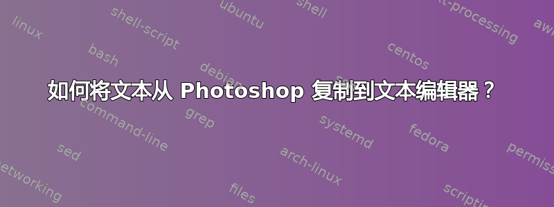 如何将文本从 Photoshop 复制到文本编辑器？