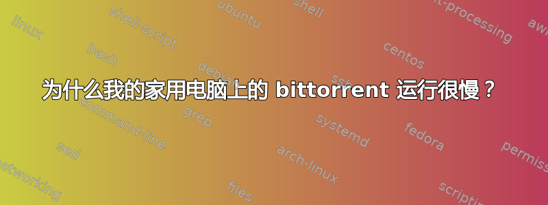 为什么我的家用电脑上的 bittorrent 运行很慢？