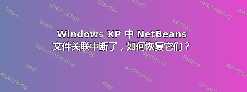 Windows XP 中 NetBeans 文件关联中断了，如何恢复它们？