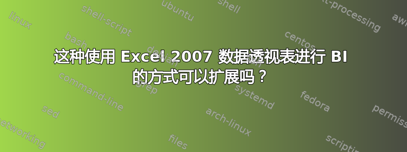 这种使用 Excel 2007 数据透视表进行 BI 的方式可以扩展吗？