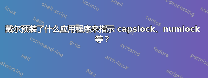 戴尔预装了什么应用程序来指示 capslock、numlock 等？