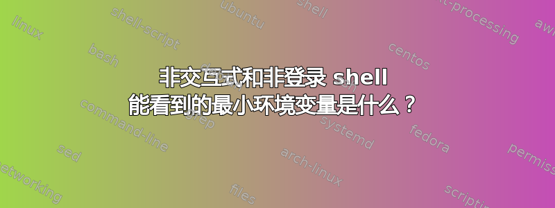 非交互式和非登录 shell 能看到的最小环境变量是什么？