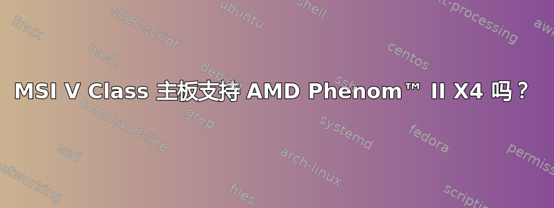 MSI V Class 主板支持 AMD Phenom™ II X4 吗？