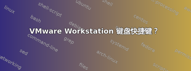 VMware Workstation 键盘快捷键？