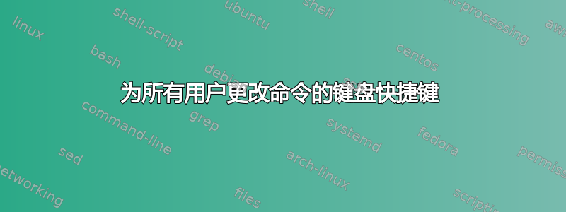 为所有用户更改命令的键盘快捷键