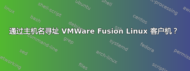 通过主机名寻址 VMWare Fusion Linux 客户机？