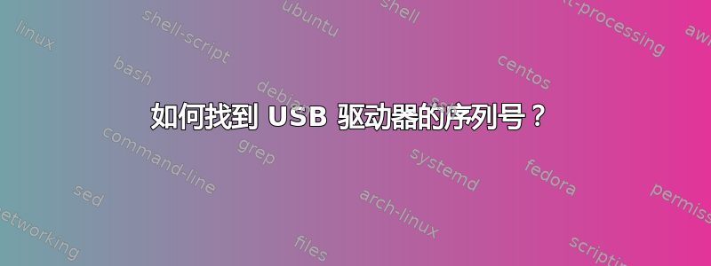 如何找到 USB 驱动器的序列号？