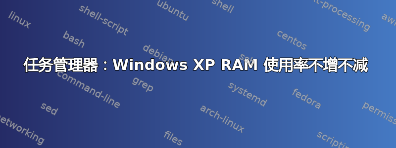 任务管理器：Windows XP RAM 使用率不增不减