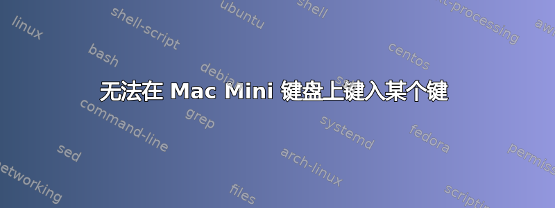 无法在 Mac Mini 键盘上键入某个键