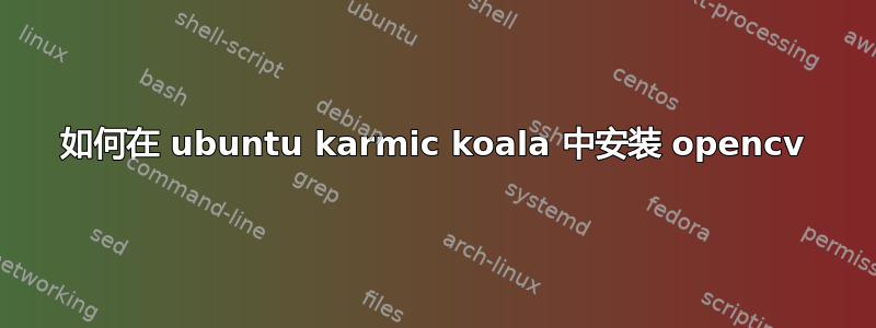 如何在 ubuntu karmic koala 中安装 opencv