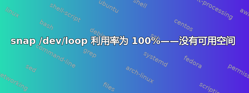 snap /dev/loop 利用率为 100%——没有可用空间